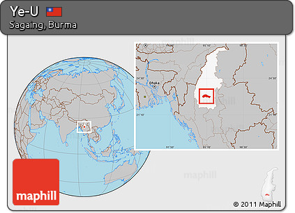 Gray Location Map of Ye-U, highlighted parent region