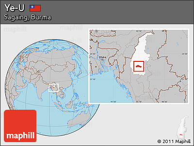 Gray Location Map of Ye-U, highlighted parent region
