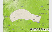 Shaded Relief Map of Ye-U, physical outside