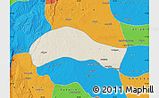 Shaded Relief Map of Ye-U, political outside