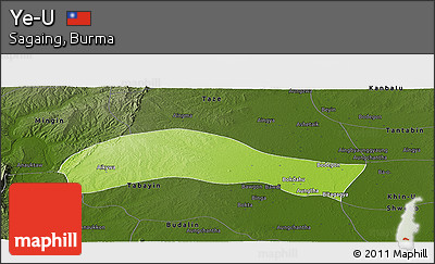 Physical Panoramic Map of Ye-U, darken