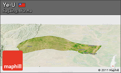 Satellite Panoramic Map of Ye-U, lighten