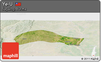 Satellite Panoramic Map of Ye-U, lighten