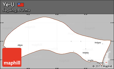 Gray Simple Map of Ye-U, cropped outside