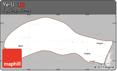 Gray Simple Map of Ye-U, cropped outside