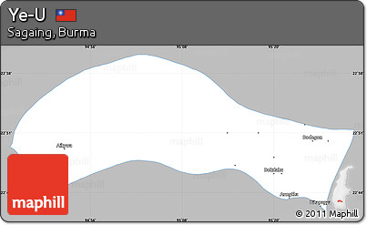 Gray Simple Map of Ye-U, single color outside