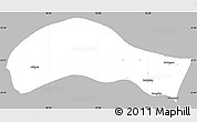 Gray Simple Map of Ye-U, single color outside