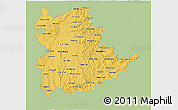 Savanna Style 3D Map of Shan, single color outside
