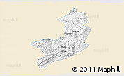 Classic Style 3D Map of Ho-Pang, single color outside