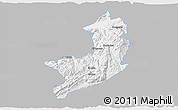 Gray 3D Map of Ho-Pang, single color outside