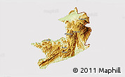 Physical 3D Map of Ho-Pang, cropped outside