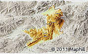 Physical 3D Map of Ho-Pang, lighten, semi-desaturated