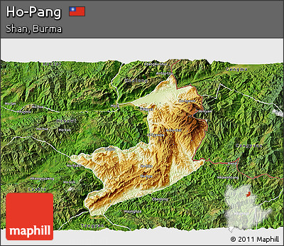 Physical 3D Map of Ho-Pang, satellite outside