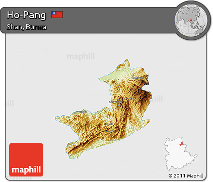 Physical 3D Map of Ho-Pang, single color outside