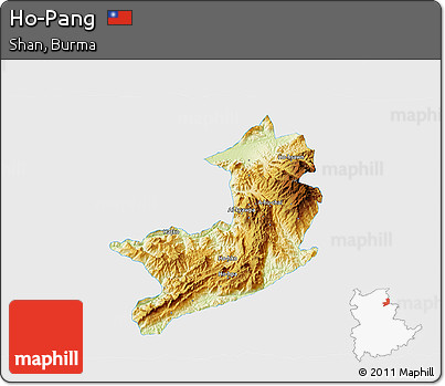 Physical 3D Map of Ho-Pang, single color outside