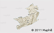 Shaded Relief 3D Map of Ho-Pang, single color outside