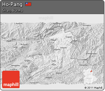 Silver Style 3D Map of Ho-Pang