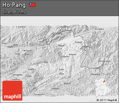 Silver Style 3D Map of Ho-Pang
