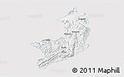 Silver Style 3D Map of Ho-Pang, single color outside
