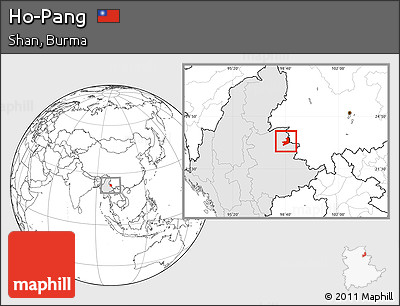 Blank Location Map of Ho-Pang, highlighted country
