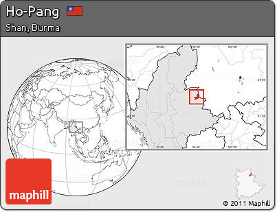 Blank Location Map of Ho-Pang, highlighted country