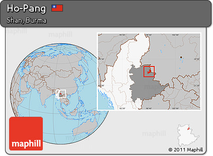 Gray Location Map of Ho-Pang, highlighted country, highlighted parent region