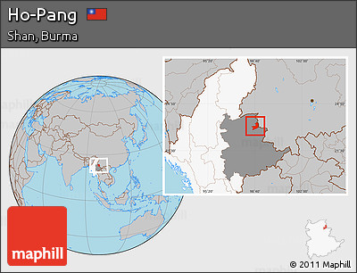 Gray Location Map of Ho-Pang, highlighted country, highlighted parent region