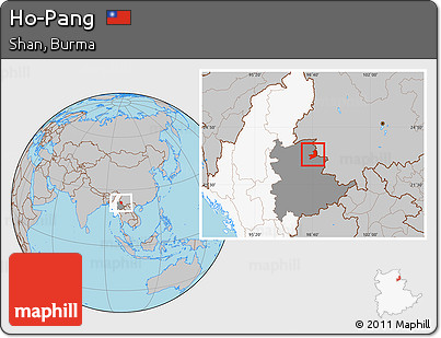 Gray Location Map of Ho-Pang, highlighted country, highlighted parent region