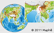 Physical Location Map of Ho-Pang, highlighted country, within the entire country
