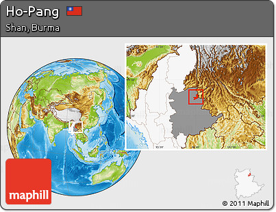 Physical Location Map of Ho-Pang, highlighted country, highlighted parent region