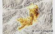 Physical Map of Ho-Pang, lighten, semi-desaturated