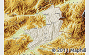 Shaded Relief Map of Ho-Pang, physical outside