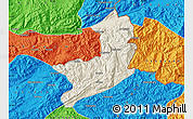 Shaded Relief Map of Ho-Pang, political outside