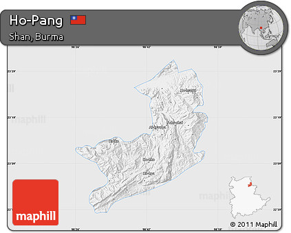 Silver Style Map of Ho-Pang, single color outside
