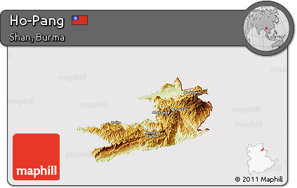 Physical Panoramic Map of Ho-Pang, cropped outside