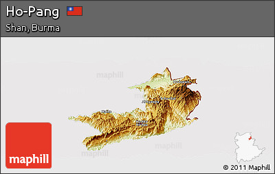 Physical Panoramic Map of Ho-Pang, cropped outside