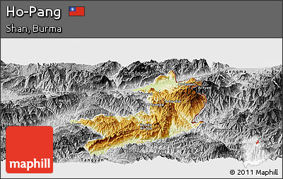 Physical Panoramic Map of Ho-Pang, desaturated
