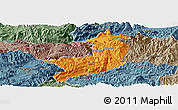 Political Panoramic Map of Ho-Pang, semi-desaturated