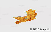 Political Panoramic Map of Ho-Pang, single color outside