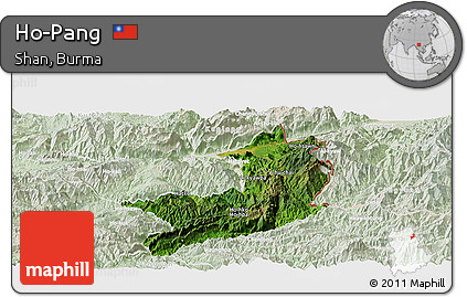 Satellite Panoramic Map of Ho-Pang, lighten