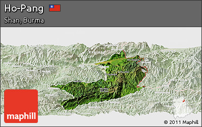 Satellite Panoramic Map of Ho-Pang, lighten