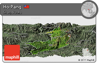 Satellite Panoramic Map of Ho-Pang, semi-desaturated