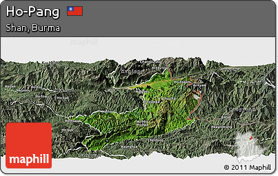 Satellite Panoramic Map of Ho-Pang, semi-desaturated