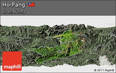 Satellite Panoramic Map of Ho-Pang, semi-desaturated
