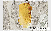 Physical 3D Map of Hsi Hseng, lighten, semi-desaturated
