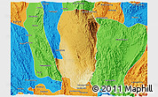 Physical 3D Map of Hsi Hseng, political outside