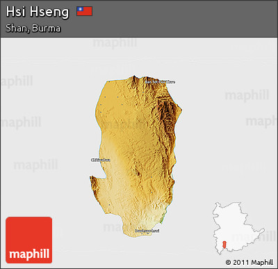 Physical 3D Map of Hsi Hseng, single color outside