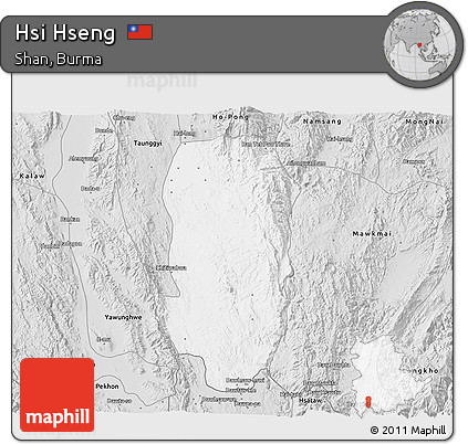 Silver Style 3D Map of Hsi Hseng