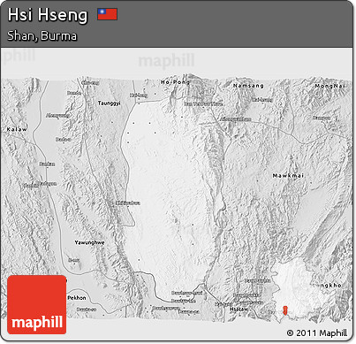 Silver Style 3D Map of Hsi Hseng