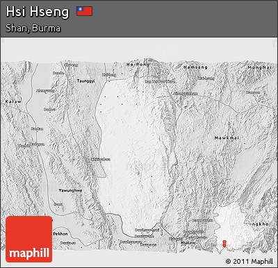 Silver Style 3D Map of Hsi Hseng